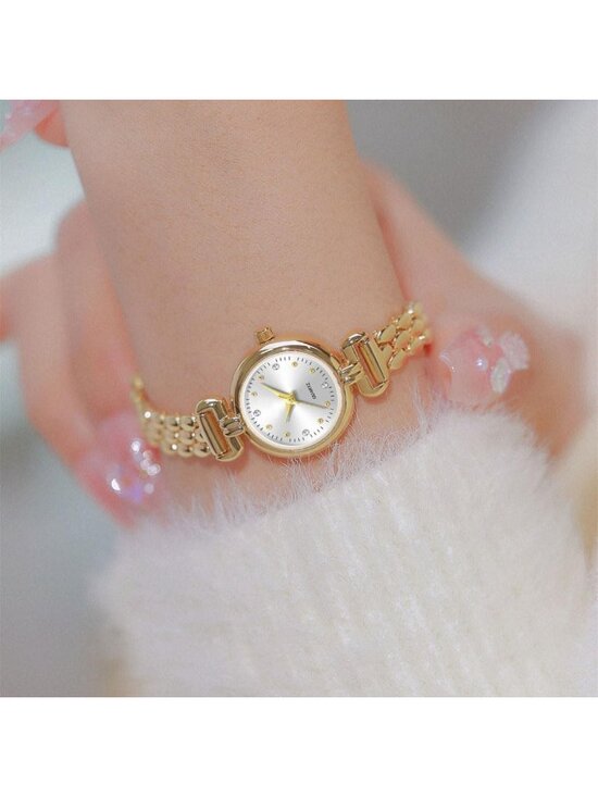 Petite Women\'s Round Fashion Wrist Watch - Diamond Accents, Waterproof, Analog main image 6
